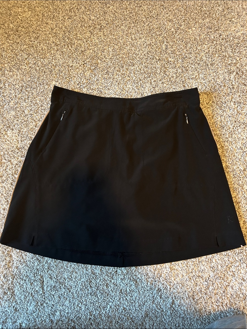Danskin Black A-Line Athletic Skirt with Zip Pockets